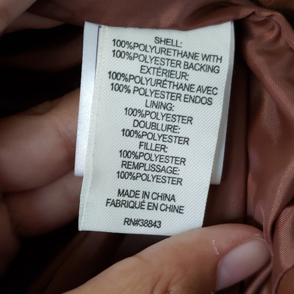 Maralyn & Me Cognac Brown Leather Zip Up Jacket - Picture 7 of 7